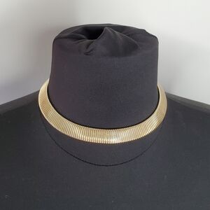 Gold-toned Stretch Choker Necklace Metallic